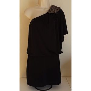 SPEECHLESS Embellished One Shoulder Cocktail Dress